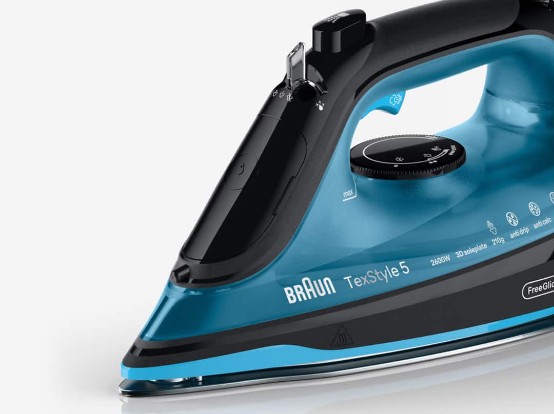 A blue TexStyle 5 Steam Iron 